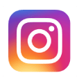 Instagram logo with a camera icon on a gradient background.
