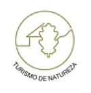 Logo with a house, tree, and mountains, text 'Turismo de Natureza'.
